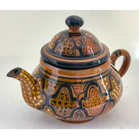 Teapot-Tunisian-Le Souk-Hand Painted-Mosaic Design-Holds 3 Cups - Picture 5 of 11